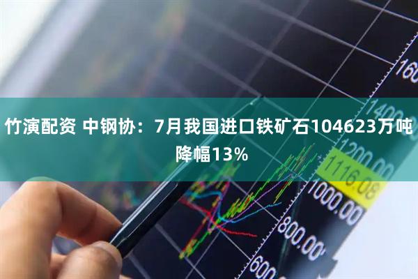 竹演配资 中钢协：7月我国进口铁矿石104623万吨 降幅13%
